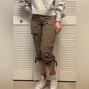 Guess Y2K Brown Low-Rise Adjustable Capri Cargo Pant